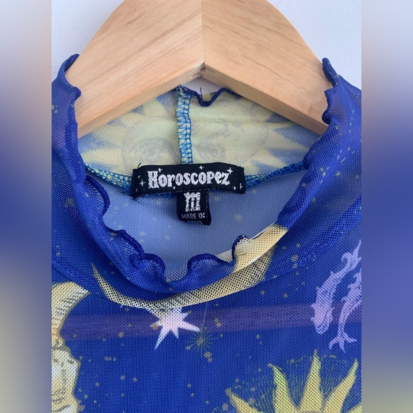 Horoscopez by Dolls Kill - navy blue mesh celestial dress - Picture 5 of 10